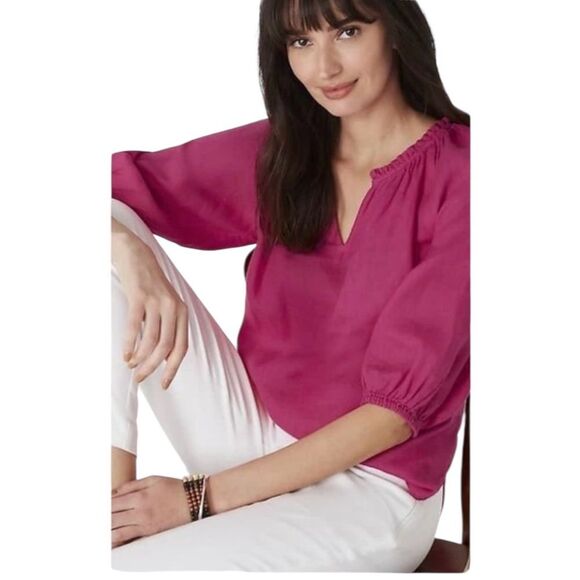 J Jill Love Linen Blouse Top Peasant Boho Relaxed Fit Bundle Of 2 Womens Large - Picture 3 of 15